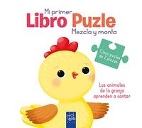 Los animales de la granja aprenden a contar: Mezcla y monta (Mi primer libro puzle)