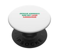 Los Animales de Rescate Son mi lenguaje de Amor PopSockets PopGrip Adhesivo