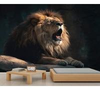 Los animales del león durmiente Mural de pared 3D autoadhesivo, decoración para dormitorio, baño y sala de estar, papel tapiz decorativo 150x105cm (No autoadhesivo)