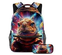 Los animales estrellados se mantienen a la moda y organizados con este juego de mochila escolar de 2 piezas para niños, niñas y adolescentes, tu mejor bolsa de viaje para libros, Multicolor#05,