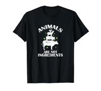 Los Animales no Son Ingredientes Camiseta gráfica económica, Hombre, Negro, L