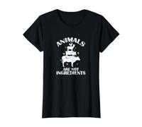Los Animales no Son Ingredientes Camiseta gráfica económica, Mujer, Negro, M
