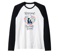 Los Animales Rescatados Son Mis Favoritos Amante Perros Camiseta Manga Raglan