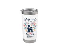 Los Animales Rescatados Son Mis Favoritos Amante Perros Vaso térmico de acero inoxidable de doble pared