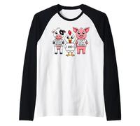Los Animales Son mis Amigos y no me como mis Amigos Camiseta Manga Raglan