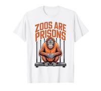 Los Anti zoológicos Son prisiones Monkey Animal Liberation Declaración Camiseta