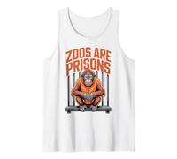 Los Anti zoológicos Son prisiones Monkey Animal Liberation Declaración Camiseta sin Mangas