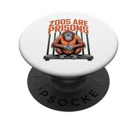 Los Anti zoológicos Son prisiones Monkey Animal Liberation Declaración PopSockets PopGrip Adhesivo
