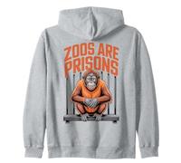 Los Anti zoológicos Son prisiones Monkey Animal Liberation Declaración Sudadera con Capucha