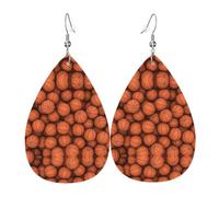 Los aretes de cuero con forma de gota de baloncesto naranja para mujer son adecuados para fiestas, fiestas de vacaciones y regalos., talla única