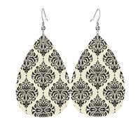 Los aretes de cuero con forma de gota de elefantes asiáticos para mujer son adecuados para fiestas, fiestas de vacaciones y regalos., talla única