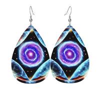 Los aretes de cuero con forma de lágrima Cosmic Stars son un accesorio lujoso y de moda adecuado para mujeres, mostrando encanto individual.