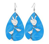 Los aretes de cuero en forma de lágrima de White Goose House son un accesorio lujoso y de moda adecuado para mujeres, mostrando encanto individual.