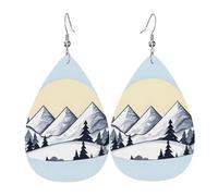 Los aretes de cuero en forma de lágrima de White Snowy Mountains son un accesorio lujoso y de moda adecuado para mujeres, mostrando encanto individual.