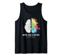 Los Asuntos de Salud Mental Ponen Fin al estigma Arte Cerebral Colorido Camiseta sin Mangas