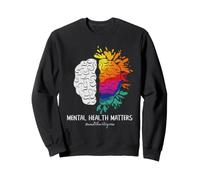 Los Asuntos de Salud Mental Ponen Fin al estigma Arte Cerebral Colorido Sudadera