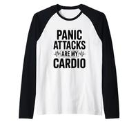 Los ataques de pánico Son mi Cardio Divertido Ansiedad Humor Camiseta Manga Raglan