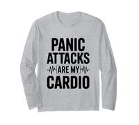 Los ataques de pánico Son mi Cardio Divertido Ansiedad Humor Manga Larga