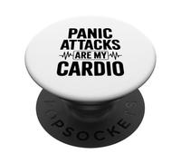 Los ataques de pánico Son mi Cardio Divertido Ansiedad Humor PopSockets PopGrip Adhesivo