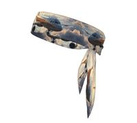 Los aviones están volando estampados, bandana deportiva de doble cara con correas que absorben el sudor y son transpirables, adecuadas para correr y hacer fitness.