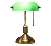 Los banqueros de la lámpara tradicional, hecho a mano de sombra verde esmeralda cristal, latón acabado satinado, tabla de la oficina de la vendimia, estilo antiguo lámparas de escritorio for oficina,