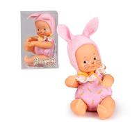 los Barriguitas - Soft Babies, Mini muñeca bebé Vestida como un Precioso Conejito, Cuerpo blandito con Capucha de Quita y pon y decoración en la Carita, Niños de 2 años+, Famosa (BFG10201)