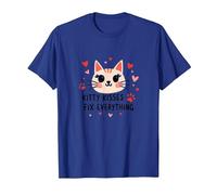Los Besos de Gatito lo arreglan Todo - Cute Cat Love Camiseta, Hombre, Azul Real, M