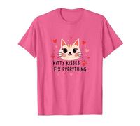 Los Besos de Gatito lo arreglan Todo - Cute Cat Love Camiseta, Hombre, Rosa Jaspeado, XXL