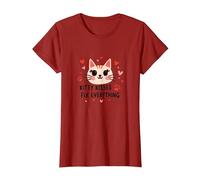 Los Besos de Gatito lo arreglan Todo - Cute Cat Love Camiseta, Mujer, Arándano, M