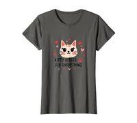 Los Besos de Gatito lo arreglan Todo - Cute Cat Love Camiseta, Mujer, Asfalto, 3XL
