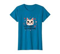 Los Besos de Gatito lo arreglan Todo - Cute Cat Love Camiseta, Mujer, Zafiro, M