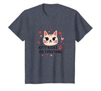 Los Besos de Gatito lo arreglan Todo - Cute Cat Love Camiseta, Niños, Azul Jaspeado, 3 años
