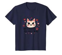 Los Besos de Gatito lo arreglan Todo - Cute Cat Love Camiseta, Niños, Azul Marino, 3 años
