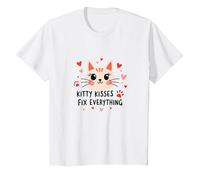 Los Besos de Gatito lo arreglan Todo - Cute Cat Love Camiseta, Niños, Blanco, 3 años