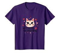 Los Besos de Gatito lo arreglan Todo - Cute Cat Love Camiseta, Niños, Morado, 6 años
