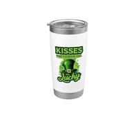 Los besos hacen que todos los días se sientan afortunados en el Día de Vaso térmico de acero inoxidable de doble pared