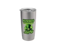 Los besos hacen que todos los días se sientan afortunados en el Día de Vaso térmico de acero inoxidable de doble pared