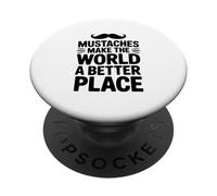 Los Bigotes Hacen del Mundo un Lugar Mejor PopSockets PopGrip Adhesivo