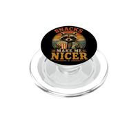 Los bocadillos me Hacen más Agradable Mapache Salvaje Comida rápida Snack Lover PopSockets PopGrip para MagSafe