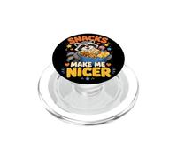 Los bocadillos me Hacen más Agradable Mapache Salvaje Comida rápida Snack Lover PopSockets PopGrip para MagSafe