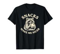 Los bocadillos me Hacen Mejor Comer Mapache Divertido Foodie sarcástico Camiseta