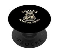 Los bocadillos me Hacen Mejor Comer Mapache Divertido Foodie sarcástico PopSockets PopGrip Adhesivo