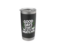 Los buenos días comienzan con el divertido té Matcha Latte Matcha Vaso térmico de acero inoxidable de doble pared