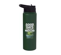 Los buenos días comienzan con el entusiasmo del Matcha Stainless Steel Insulated Water Bottle