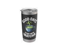 Los buenos días comienzan con los amantes del té matcha Vaso térmico de acero inoxidable de doble pared