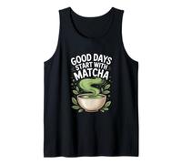 Los buenos días comienzan con los amantes del té verde Matcha Camiseta sin Mangas