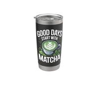 Los buenos días comienzan con Matcha Lovers Delight Vaso térmico de acero inoxidable de doble pared
