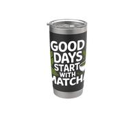 Los buenos días comienzan con Matcha Vaso térmico de acero inoxidable de doble pared