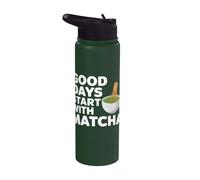 Los buenos días comienzan con té matcha con cita Stainless Steel Insulated Water Bottle