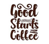 Los buenos días empiezan con un café. Calcomanías de pared de PVC 40x52.2cm Removible sin dejar pegamento Café